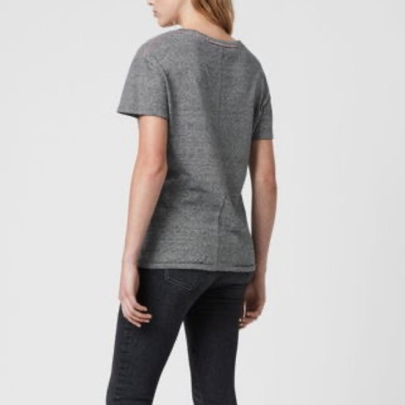 All Saints MIA LIN STRIPE TEE NWOT Black and White Striped V-Neck Size Small - Picture 3 of 9